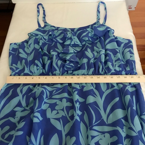 LANE BRYANT Floral Maxi Dress Ruffled Blue Sundress Women’s Plus Size 18/20 1X - Picture 13 of 16